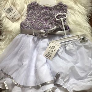 Baby Girl/ Toddler 24 MO. Purple Gray Lace Dress